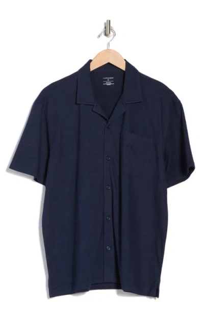 14th & Union Jersey Short Sleeve Button-up Resort Shirt In Blue