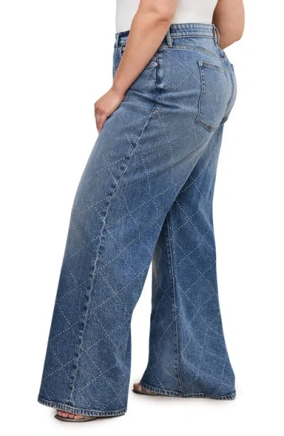 Good American Good Ease Relaxed Wide Leg Jeans