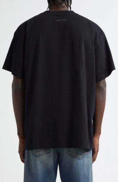 Mm6 Maison Margiela Numeric Logo Patch T-shirt In Black