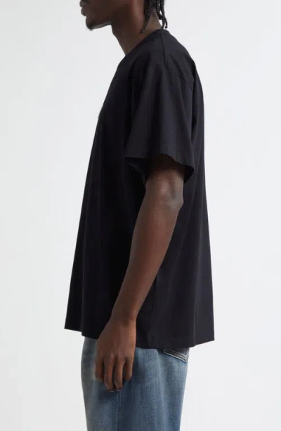 Mm6 Maison Margiela Numeric Logo Patch T-shirt In Black