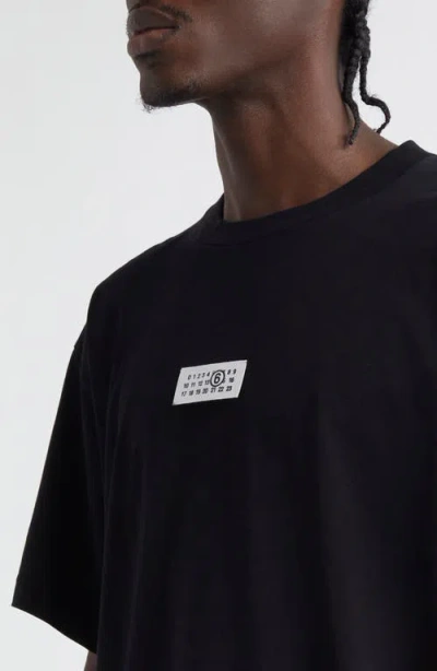 Mm6 Maison Margiela Numeric Logo Patch T-shirt In Black