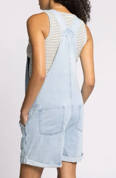 Thread & Supply Connor Short Denim Overalls In Blue