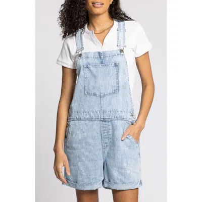 Thread & Supply Connor Short Denim Overalls In Blue