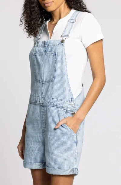 Thread & Supply Connor Short Denim Overalls In Blue