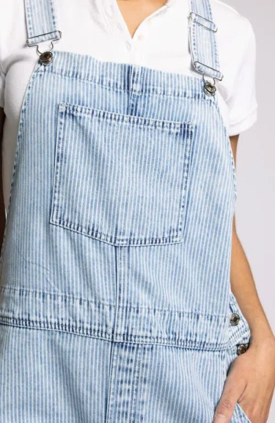 Thread & Supply Connor Short Denim Overalls In Blue