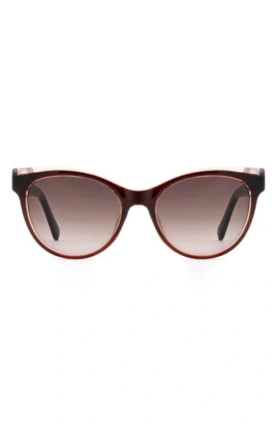 Fossil 53mm Gradient Cat Eye Sunglasses In Brown