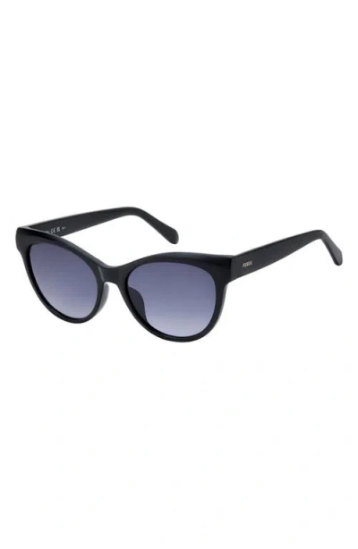 Fossil 53mm Gradient Cat Eye Sunglasses In Black