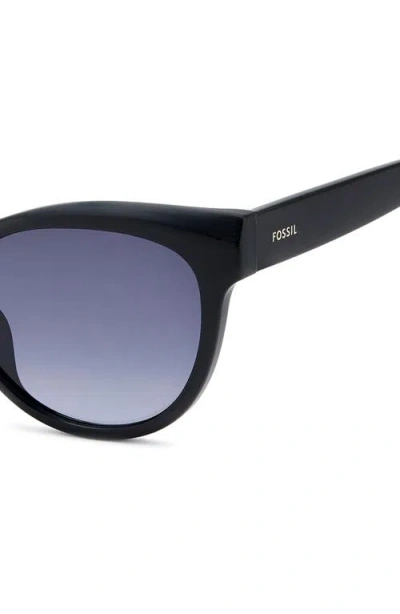 Fossil 53mm Gradient Cat Eye Sunglasses In Black