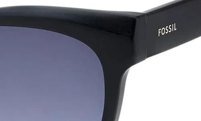 Fossil 53mm Gradient Cat Eye Sunglasses In Black