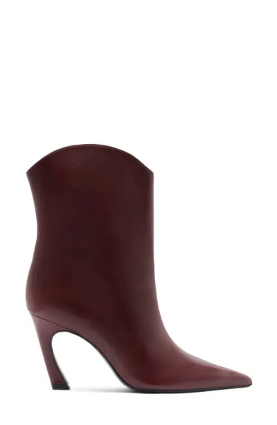 Schutz Maryann Curve Pointed Toe Bootie In Burgundy