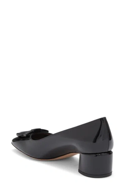 Ferragamo Mara Gancio Block Heel Pump In Black