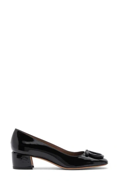 Ferragamo Mara Gancio Block Heel Pump In Black