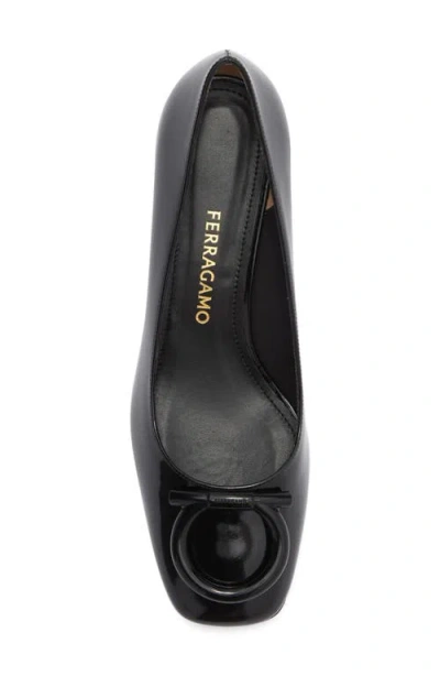 Ferragamo Mara Gancio Block Heel Pump In Black