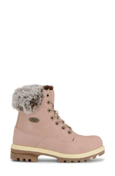 Lugz Empire High Faux Fur Lug Sole Boot In Pink