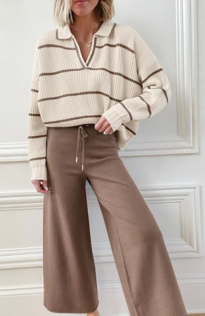Splendid X @cellajaneblog Stripe Cotton Blend Polo Sweater