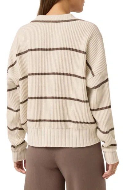 Splendid X @cellajaneblog Stripe Cotton Blend Polo Sweater