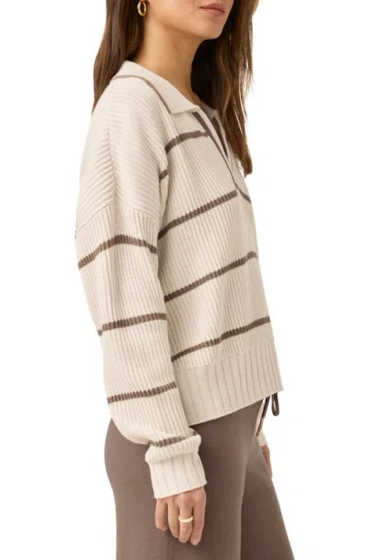 Splendid X @cellajaneblog Stripe Cotton Blend Polo Sweater