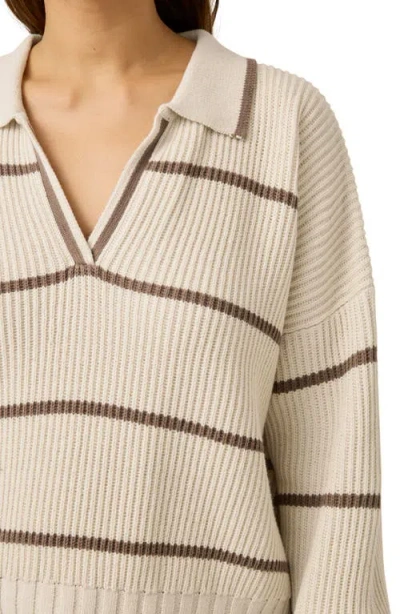 Splendid X @cellajaneblog Stripe Cotton Blend Polo Sweater