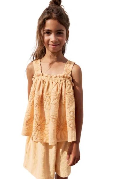 Next Kids' Embroidered Tank & Shorts Set In Orange