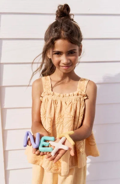 Next Kids' Embroidered Tank & Shorts Set In Orange