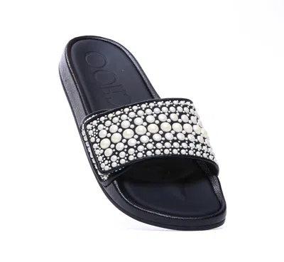 Jimmy Choo Fitz Embellished Pool Slide In Black