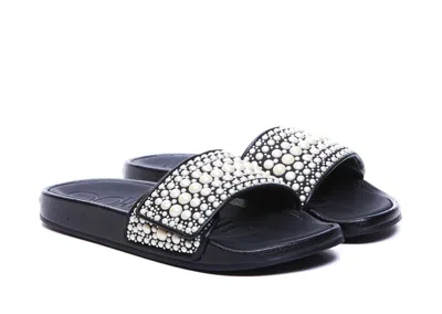 Jimmy Choo Fitz Embellished Pool Slide In Black