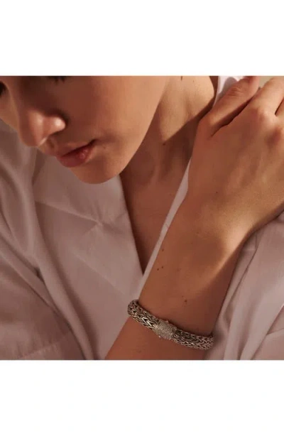 John Hardy Icon Bracelet, Sterling Silver, Pavé, 10.5mm In Metallic
