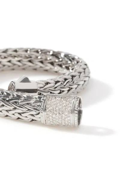 John Hardy Icon Bracelet, Sterling Silver, Pavé, 10.5mm In Metallic