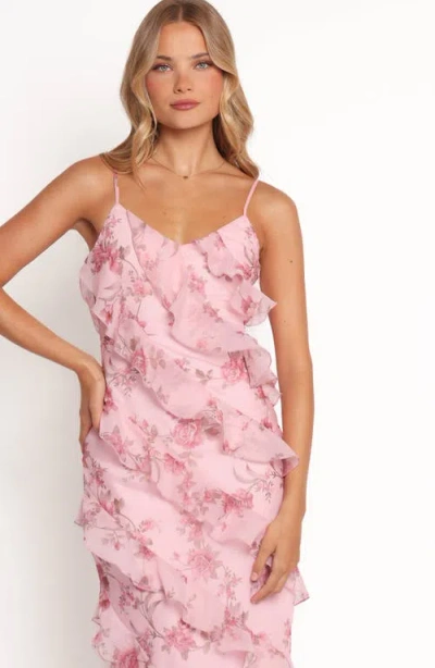 Petal And Pup Petal & Pup Ciao Floral Ruffle Chiffon Gown In Multi