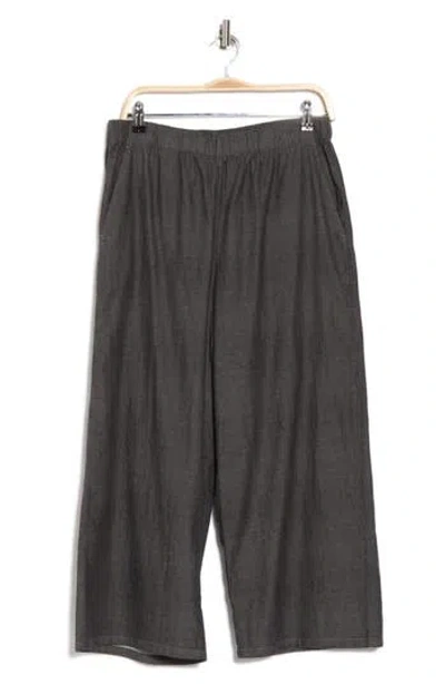 Eileen Fisher Organic Cotton Wide Leg Pants In Gray