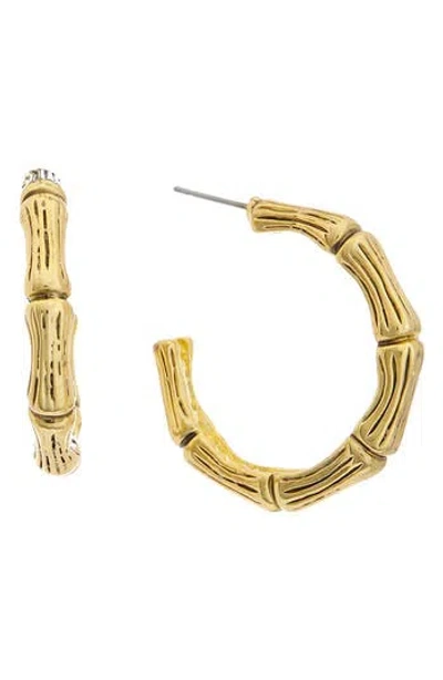 Juvell Bamboo Textured Hoop Earrings In Gold