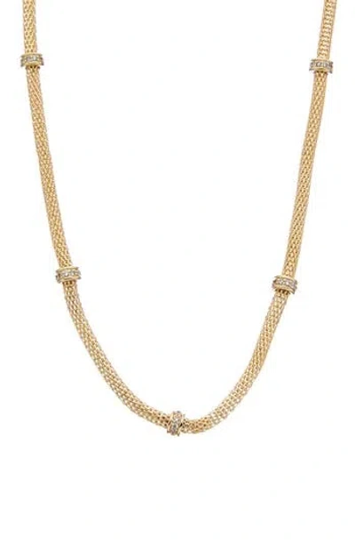 Juvell 18k Plated Diamond Cz Mesh Necklace In Gold