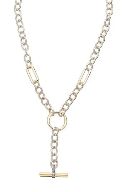Juvell 18k Two-tone Plated Cz Twisted Cable Necklace In Metallic