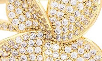 Juvell 18k Plated Cz Flower Bangle Bracelet In Gold