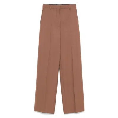 Stella Mccartney Wool Straight-leg Trousers In Brown