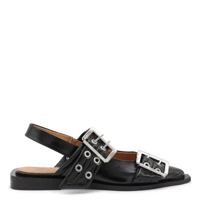 Ganni Buckle Ballerinas