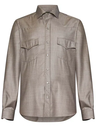 Franzese Collection Franzese Napoli Gianni Agnelli Model Shirt In Brown