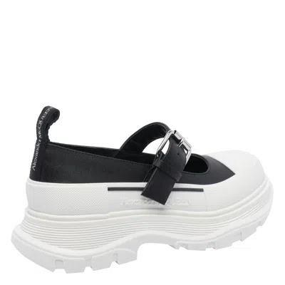 Alexander Mcqueen Leather And Rubber Lace-up Ballerinas In White