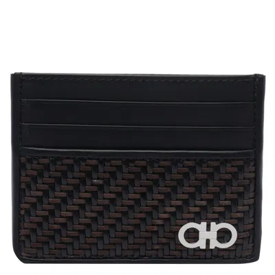 Ferragamo Gancini Card Holder In Black