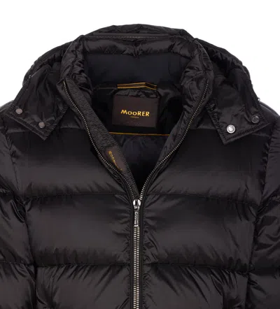 Moorer Asphalt Brett Down Jacket With Zip Closure In Black