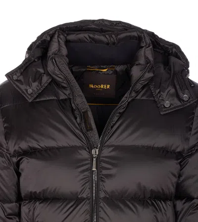 Moorer Asphalt Brett Down Jacket With Zip Closure In Black