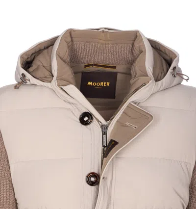 Moorer Quilted Jacket Hood Knitted Sleeves
