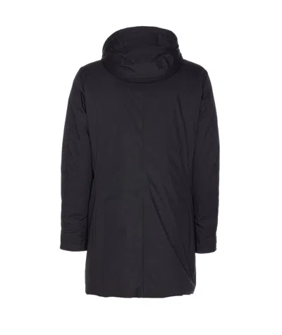 Moorer Long Padded Hooded Jacket With Adjustable Cuffs In Black