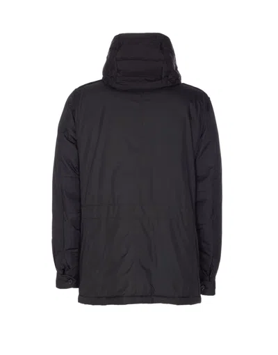 Moorer Quilted Hooded Jacket Removable Hood In Black