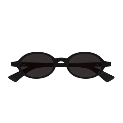Bottega Veneta Bv1388s Linea Ribbon 001 Black Grey Sunglasses In Black