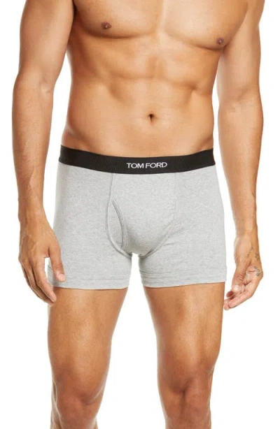 Tom Ford 2-pack Cotton Jersey Boxer Briefs In Gray