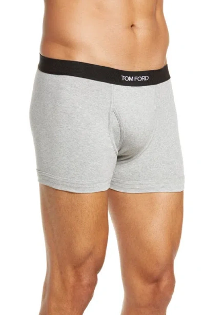 Tom Ford 2-pack Cotton Jersey Boxer Briefs In Gray