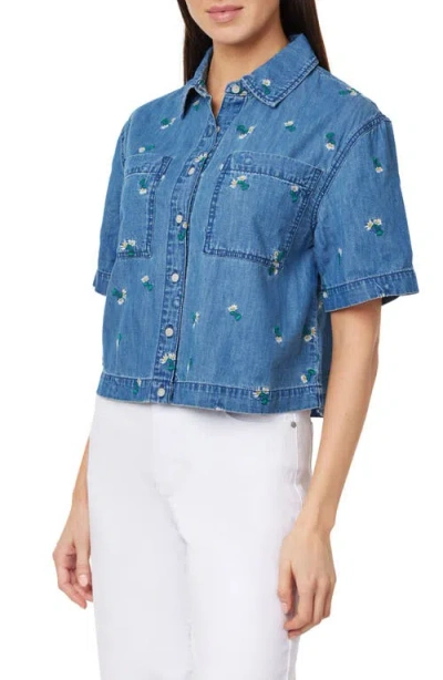 Kensie Embroidered Camp Shirt