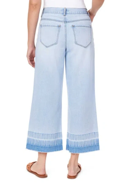 Kensie High Waist Raw Hem Wide Leg Jeans