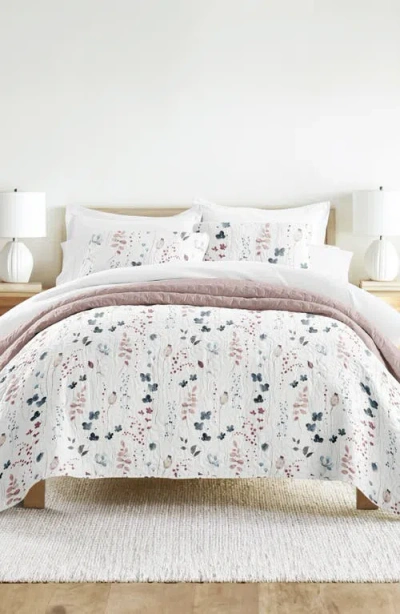 Homespun Pattern Reversible Quilt & Sham Set